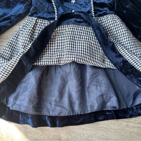 Vintage Boleiloy From Japan Velvet Plaid Ruffles Dress - Picture 10 of 15